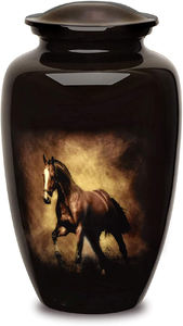 Urna de cremación de aluminio, urna de cenizas funerarias con esmalte de pájaro, diseño moderno, urna de cremación hecha a mano - Product Image 2