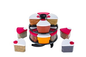 Estante Giratorio Multifuncional para Especias de Cocina con 12 Frascos de Vidrio para Almacenar Diversos Condimentos - Product Image 4