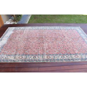 5.4x9.2 ft Rug, Vintage Turkish Large Rug, <b>Red</b> <b>Wool</b> Rug - Product Image 3