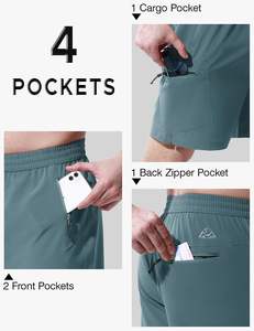 Pantalones cortos transpirables de alta calidad para hombre, pantalones cortos informales para gimnasio, nuevo diseño, pantalones cortos para correr, bolsillos en la cintura elástica - Product Image 6