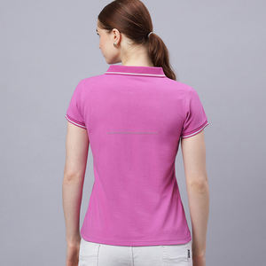 เสื้อโปโลผู้หญิง Fit2Fight คุณภาพสูง สีขาว แขนสั้น เสื้อโปโลสำหรับตีกอล์ฟแบบสั่งทำ เสื้อยืดโปโลสำหรับผู้หญิง - Product Image 2