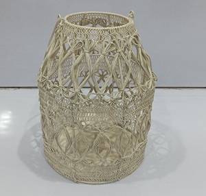 Of White Powder Wire Wax Light <b>Lantern</b> Hanging Tealight Candle Holders <b>Large</b> for Wedding Parties Christmas and Special Occasion - Product Image 2