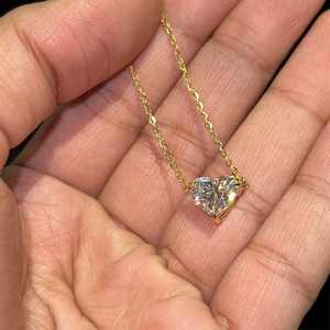 Hip Hop Coeur argent sterling 925 Pendentifs Collier Personnalisé Cadeau pour Son Coeur Diamant Cristal Pendentif Personnalisé - Product Image 1