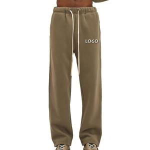 Pantalons et pantalons personnalisés pour hommes de haute qualité 350g tube droit épais décontracté couleur unie style sport ample avec plus polaire - Product Image 3