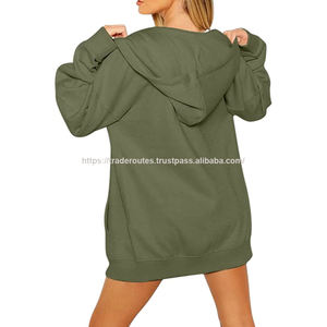 Sweat à capuche unisexe long d'hiver en molleton de coton French Terry doublé polaire, motif uni, imperméable, écologique, personnalisable - Product Image 2