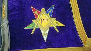 Maçonnic Regalia OES Worthy Patron/Matron Tablier en velours avec col perlé - Product Image 5