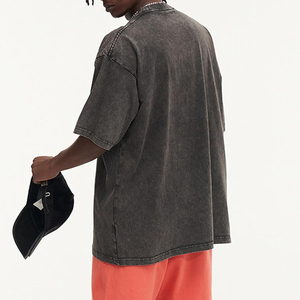 เสื้อยืดผ้าฝ้ายโอเวอร์ไซส์วินเทจของผู้ชายเสื้อยืดเอ็ฟเฟคแอซิดกรดแบบปรับแต่งได้ - Product Image 3