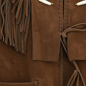 Men's Brown <b>Suede</b> Cowboy Leather <b>Jacket</b> With Fringe Turn-down Collar Casual Autumn Wear Regular Fit - Product Image 5