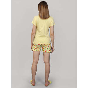 Conjunto Corto Amarillo de Tela de Punto Suave 100% Algodón, Estilo Casual de Verano - Product Image 2
