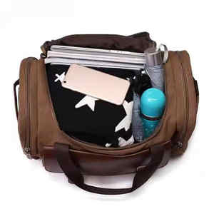 Bolsa de lona de viaje de yoga informal personalizada 2024, cuero genuino de calidad superior con cierre de cremallera, precio bajo - Product Image 3