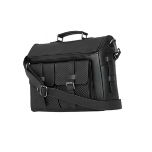 Bolso de Mano Elegante de Cuero Negro de Grano Completo Ivory Luxe con Herrajes Metálicos de DIVINE INTERNATIONAL - Product Image 2