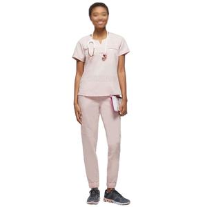 ชุดสครับผู้หญิงคุณภาพสูง ผ้าฝ้าย 100% แบบสั่งทำพิเศษ มีกระเป๋าสองช่อง ราคาประหยัด ผ้าแคนวาส ชุดยูนิฟอร์มโรงพยาบาล - Product Image 1