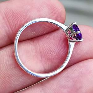 Navya <b>Craft</b> Women's Boho Style Handmade <b>Ring</b> 925 Sterling Silver with Natural Amethyst Rhodium Plating Everyday Wear - Product Image 5