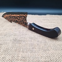 Couteau de chef professionnel fait main de haute qualité en acier inoxydable avec motif en cuivre, manche en ébène, lame de 8 pouces, ambidextre