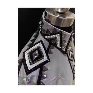 100% Material de vidrio Western Showmanship Shirt Deportes ecuestres Tafetán elástico Alta calidad Bling Equitación Cómodo - Product Image 2