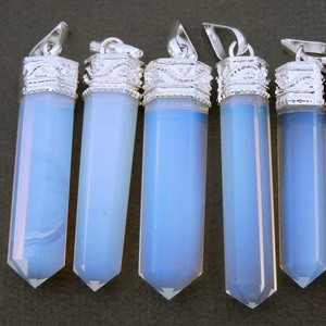 จี้คริสตัลโอปอลทรงดินสอจุดเคลือบเงาความรักสร้อยคอพลอยธรรมชาติแกะสลักสำหรับการตกแต่งบ้าน - Product Image 4