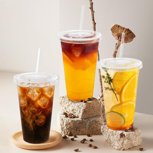 Vasos de Plástico de 24 oz con Tapas y Pajitas, Resistentes, Aptos para Alimentos, Transparentes, para Café Helado, Vasos Desechables para Bebidas Frías, Libres de BPA - Product Image 5