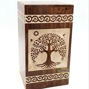 Funeral Supplies Cremation <b>Memory</b> Collector / for Adult & Ashes / Tree and Birds with White Design Ash box Suitable for Cemetery - Product Image 1