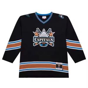 100% uniformes de hockey sur glace de nom personnalisé en gros de polyester avec impression par sublimation maillots de hockey sur glace avec des tailles personnalisées - Product Image 4