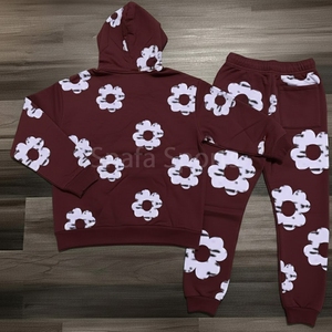 Survêtement en denim lourd - Vêtements d'hiver Streetwear Survêtements Fabricant de vêtements personnalisés Survêtement à capuche - Product Image 2