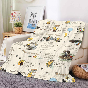 Couverture polaire personnalisable en fausse fourrure pour enfants, motif dessin animé Ours et Carte de la Forêt des 100 Acres, chaude et douce, tissée, vente en gros - Product Image 5