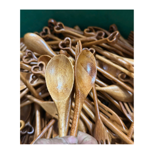 ช้อนไม้ทำด้วยมือสำหรับหม้อลึก-เครื่องมือครัวธรรมชาติสำหรับร้านอาหารซุปและทำอาหารในครัวเรือน - Product Image 6