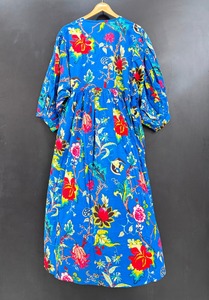 Robe mi-longue d'été décontractée à pampilles imprimée de la meilleure qualité avec 100% coton pour les achats au collège et les journées détendues en Inde - Product Image 5