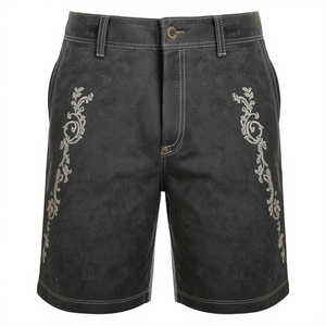 Pantalones Cortos de Cuero Tradicionales de Gamuza Premium, Hechos a Mano y Bordados, para Festivales, del Fabricante - Product Image 1