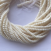 6mm naturel blanc couleur perle d'eau douce pierre bouton perles brin en gros pierres en vrac fournisseur perles de culture pour Bracelet