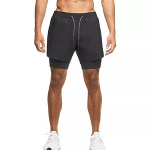 <b>Men's</b> 2-in-1 Training <b>Shorts</b> Quick-Drying Casual Style <b>Zip</b> <b>Pocket</b> Breathable Waterproof Compression Layer Solid Anti-Wrinkle - Product Image 6
