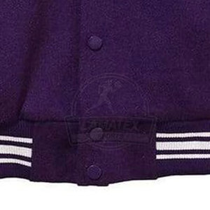 Chaqueta universitaria de manga de cuero con cuello levantado y logotipo frontal con capucha Colores llamativos Cintura acanalada-Chaqueta de invierno elegante - Product Image 5
