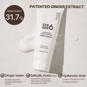 Ginger6 Hydrating Hàn Quốc làm sạch sâu bong bóng Vegan nước bọt sữa rửa mặt hyaluronic axit Glycerin cho làm sạch da mặt bán buôn - Product Image 3