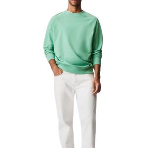 เสื้อสเวตเตอร์แขนระบายความร้อนสำหรับผู้ชายเสื้อสเวตเตอร์ผ้าฝ้ายสีทึบใส่ได้ทั้งชายและ100% - Product Image 5