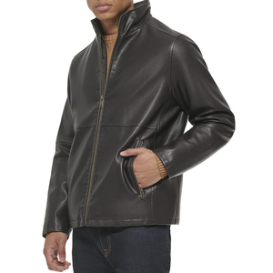 Veste de mode pour homme en cuir véritable 100% toile imperméable respirante coupe-vent, design tendance, coupe ample personnalisée - Product Image 1