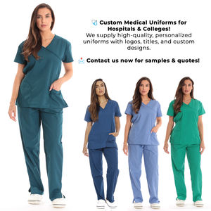 Uniformes médicos personalizados Proveedor OEM Bangladesh Enfermera Scrubs Unisex Hospital Wear Doctor Ropa Cuidado DE LA SALUD Vestido Exportaciones - Product Image 6