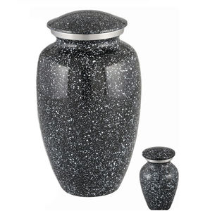 Urne funéraire pour adultes de style américain pour cendres humaines Décoration commémorative en métal et marbre coloré Produit fini coloré - Product Image 4