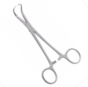 Instrumento quirúrgico manual de acero inoxidable de 12cm, fórceps de toalla Backhaus con mango de bloqueo puntiagudo Curvo - Product Image 5