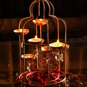 Handmade <b>Gold</b> <b>Lantern</b> Beads Matte Vintage Glass Wood Rustic Religious Moroccan Design Indoor Christmas Candle Holder Other - Product Image 2