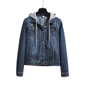 Chaqueta vaquera con capucha de algodón 100% de alta calidad, chaqueta de mujer de diseño elegante personalizada, nueva chaqueta vaquera transpirable informal - Product Image 5