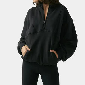 Sudadera con Capucha de Manga Larga de Alta Calidad con Logotipo Personalizado, Sudadera con Cierre de Cuello Alto para Mujer, Sudadera Holgada para Mujer - Product Image 1