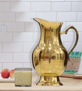 Jarra de latón puro de diseñador real de alta calidad Nuevo diseño para agua potable saludable-Jarra - Product Image 6