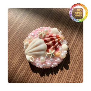 Espejo adornado con conchas marinas con diseño bonito | Decoración hecha a mano inspirada en el océano - Product Image 5