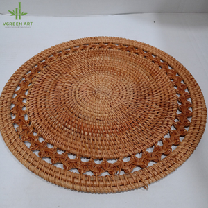 Handmade Natural <b>Woven</b> Rattan Round <b>Placemat</b> With Wholesale Price Handicraft From Vietnam - Product Image 2