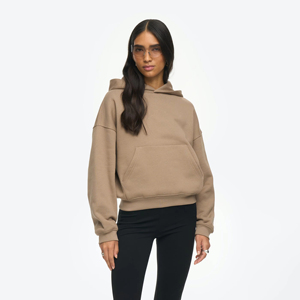 Sudadera con capucha de diseño de recién llegados para mujer, estilo personalizable, sudaderas con capucha personalizadas de algodón liso de gran tamaño para mujer, servicio OEM - Product Image 3