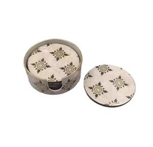 Ensemble de sous-verres en résine Transy noir minuit de luxe tapis de table ronds avec support en métal pour table à manger thé café - Product Image 5