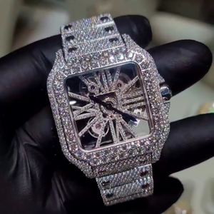 Relojes Skeleton Square de 40 mm con Moissanita y Aleación |   Estilo Antiguo de Lujo para Negocios VVS |   Suministro al por Mayor de Joyería con Incrustaciones de Diamantes - Product Image 1