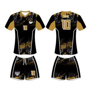 Último diseño personalizado sublimado impreso uniforme de fútbol con secado rápido sin costuras transpirable 100% tela de poliéster uniformes de fútbol - Product Image 4