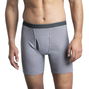 <b>Men's</b> Trendy 2025 Mid-Rise Cotton Boxer Shorts Breathable Knitted <b>Underwear</b> with Contrast Design Comfortable with Logo Waist - Product Image 4