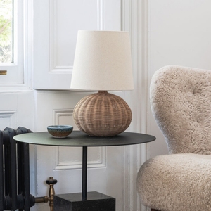 Handmade Rattan <b>Table</b> <b>Lamp</b> Boho Style Cylinder Shape Eco-Friendly Decorative Light Fixture - Product Image 3