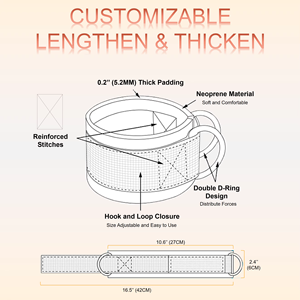 Correas de Tobillo Ajustables con Logotipo Personalizado, Ligeras y Transpirables, con Doble Anillo en D para Levantamiento de Pesas y Entrenamiento de Piernas en el Gimnasio - Product Image 5